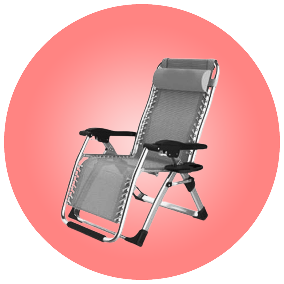 ZERO GRAVITY CHAIR FASHION MODERN PORTABLE FOLDING CAMPING CHAIR RECLINER OUTDOOR FOLDING EASY CHAIR (BLACK)